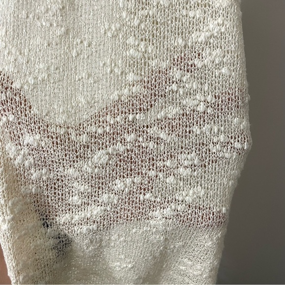 Alia Lightweight Sleeveless Cardigan Sz XL Cream Beige Knit Summer Boho Sweater - Picture 5 of 10